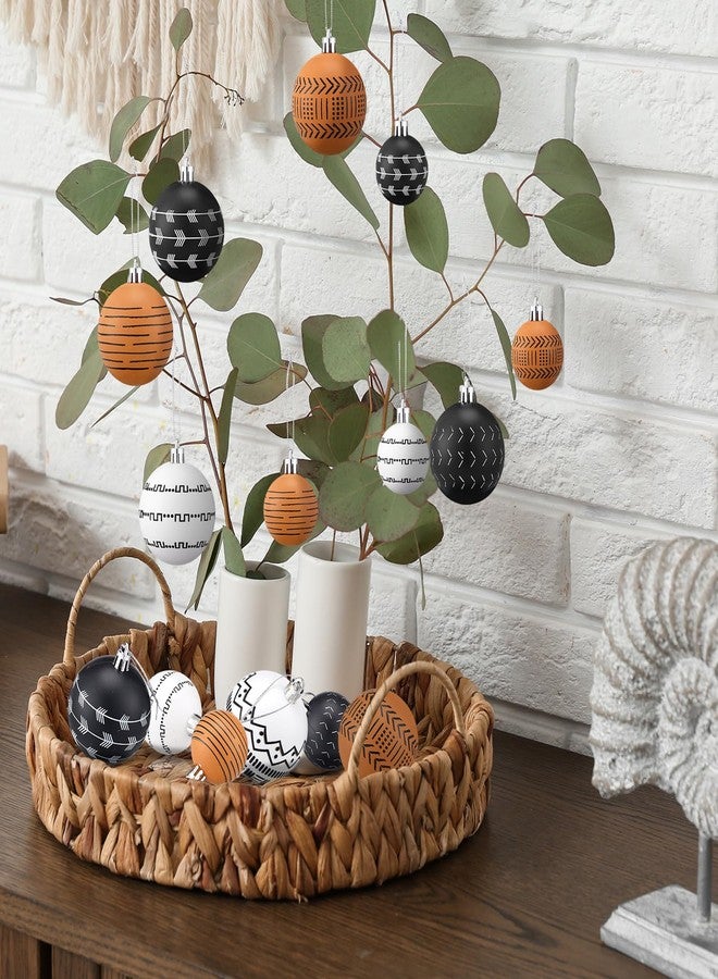 Simgoing 36 Pcs Western Christmas Ornaments Black and White Christmas Ornaments Balls Set Boho Aztec Vintage Shatterproof Hanging Decoration for Xmas Home Halloween Holiday Party Decor, 2 Sizes - Image 3